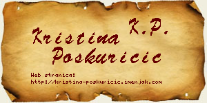 Kristina Poskuričić vizit kartica